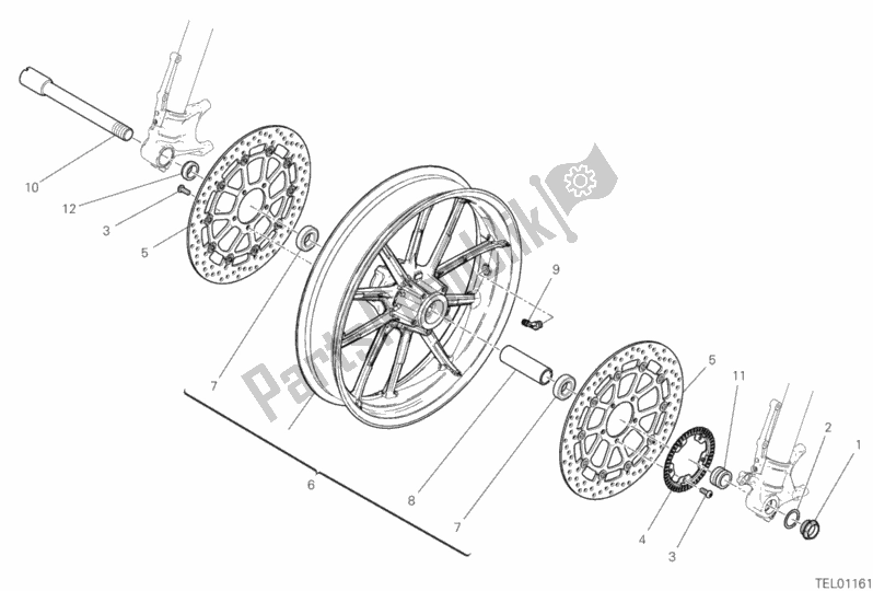 Alle onderdelen voor de Voorwiel van de Ducati Scrambler 1100 Sport PRO USA 2020